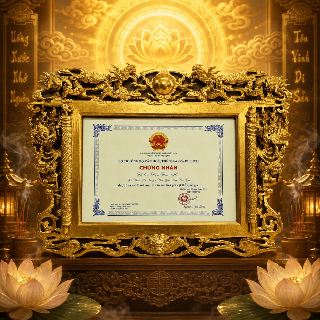 Chứng nhận lễ hội Đền Bảo Hà
